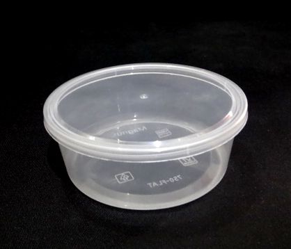 Transparent Round Plastic Container With Lid | 750 ML Image
