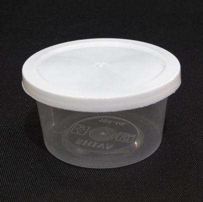 Transparent Round Plastic Container With Lid | 125 ML Image
