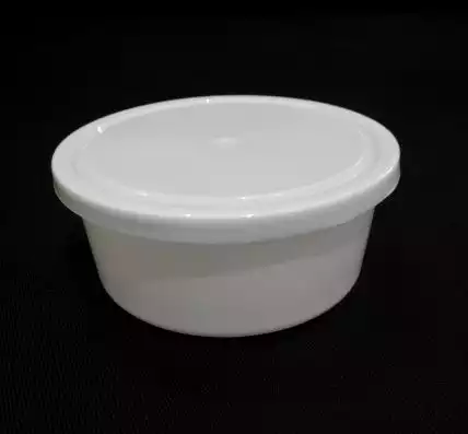 White Round Plastic Container With Lid | 200 ML