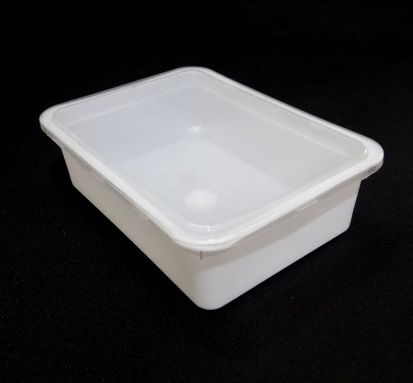 White Rectangular Plastic Container With Lid | 250 GRAM Image
