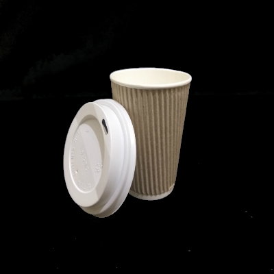 Customized Rippled Paper Cup With Lid | 250 ML Image
