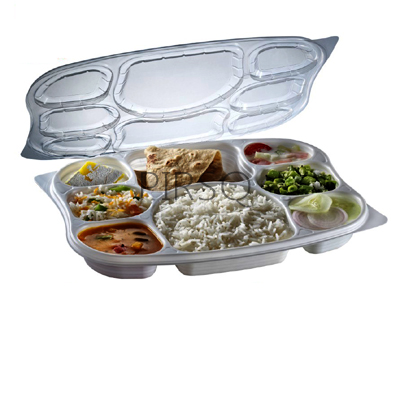 Plastic Meal Tray With Lid | Homey Lunch Tray | 8 Compartment Image