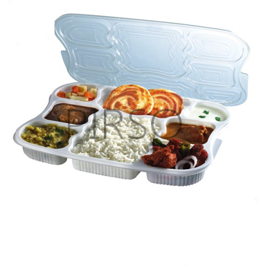 Plastic Tray With Lid | Superb Lunch Tray | 8 Compartment  Image