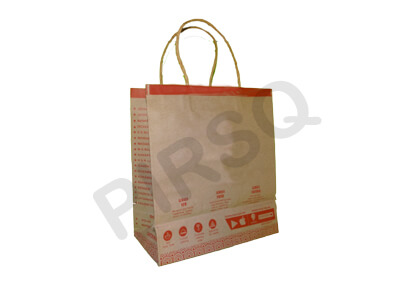 CUSTOMIZED BROWN PAPER BAG WITH HANDLE | W-11 CM X L-24 CM X H-26 CM Image