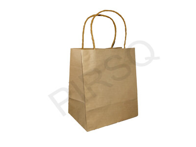 Paper Bag With Handle | H-22 CM X W-12 CM X L-18 CM Image