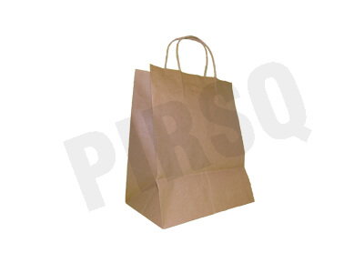 Brown Paper Bag With Handle | W-16 CM X L-23 CM X H-28 CM Image