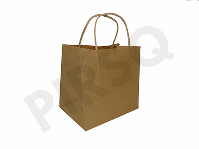 Brown Paper Bag With Handle | W-12.5 CM X L-18 CM X H-17 CM Image