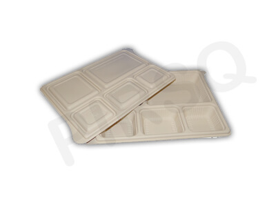 Eco Friendly Meal Tray | Cornstarch | 5 Compartment Image