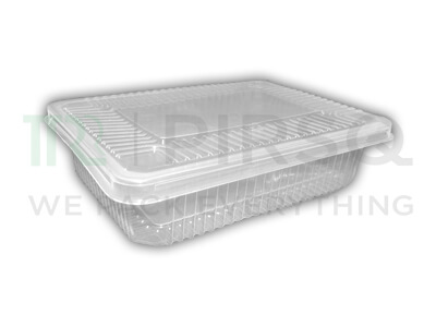 Transparent Rectangular Plastic Container With Lid | 1500 ML Image