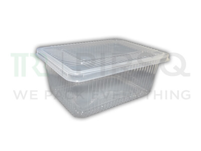 Transparent Rectangular Plastic Container With Lid | 1000 ML Image