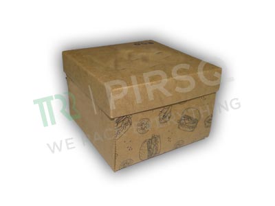 Brown Paper box With Lid | With Logo | W-5" X L-5" X H-3.5" Image