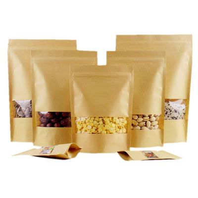 KRAFT STAND UP PAPER POUCHES WITH WINDOW | Sample Set Image