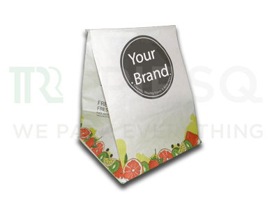 White Paper Bag With Logo | Adhesive | W-7" X L-7.5" X H-10" Image
