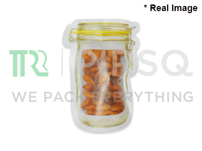 Glass Jar Shape Transparent Stand Up Pouch | W-4" X L-6" Image