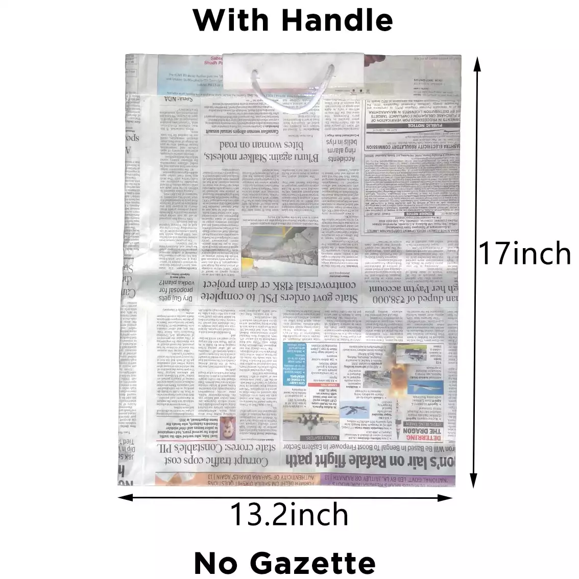Newspaper Bag With Handle | H-17" x W-13" | 3 KG