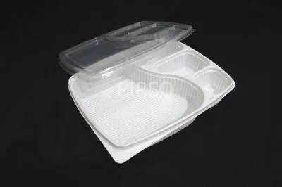 Plastic Tray With Lid | 4 Compartment