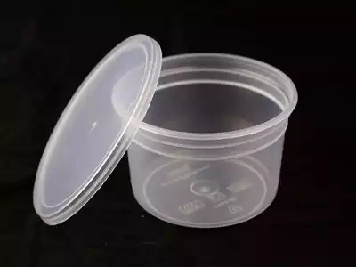 TRANSPARENT ROUND PLASTIC CONTAINER WITH LID | 250 ML