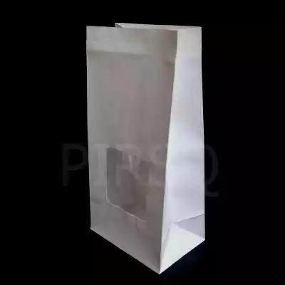 Stand Up Paper Bag White Color | H-9" X W-4.5" X B-3" 