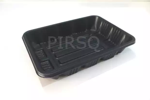 PLASTIC RECTANGLE BLACK TRAY| PUNNET | L-160 mm x W-110 mm x D-30mm | 0.5 KG