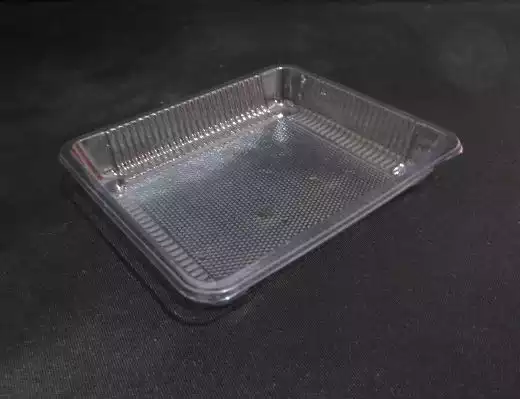 Transparent Plastic Square Tray | Punnet | L-158 mm x W-133 mm x D-25 mm | 0.5 KG