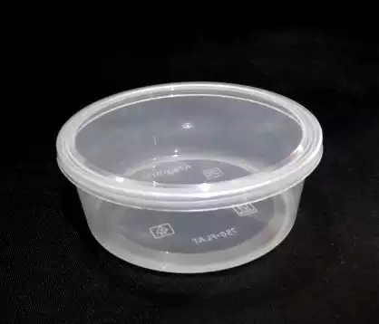 Transparent Round Plastic Container With Lid | Flat 750 ML