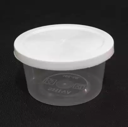 Transparent Round Plastic Container With Lid | 125 ML