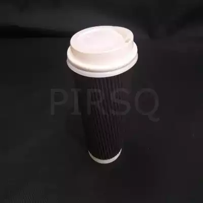 Rippled Paper cup With Lid | 450 ML
