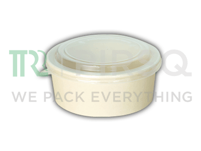 Paper Container | Flat | Plastic Lid | 750 ML Image