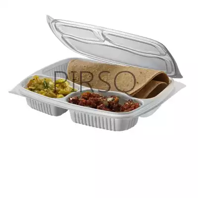 Plastic Tray With Lid | 3 Compartment