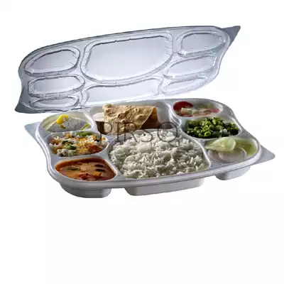 Plastic Meal Tray With Lid | Homey Lunch Tray | 8 Compartment