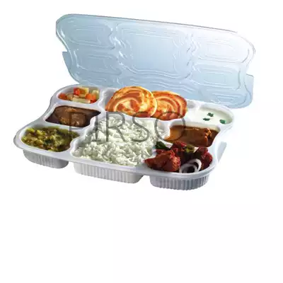Plastic Tray With Lid | Superb Lunch Tray | 8 Compartment 
