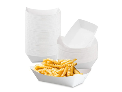 White Paper Food Tray | Boat Tray | 300 GSM | 250 ML Image