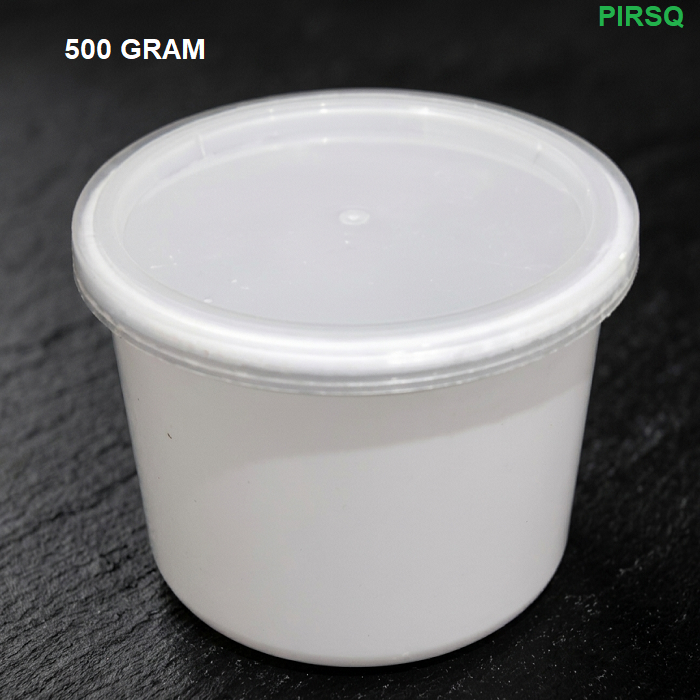 White Round Plastic Container  | 500 Gram Image