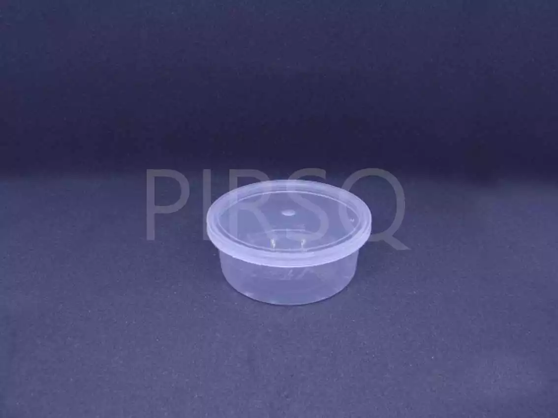 Transparent Round Plastic Container With Lid | 250 ML