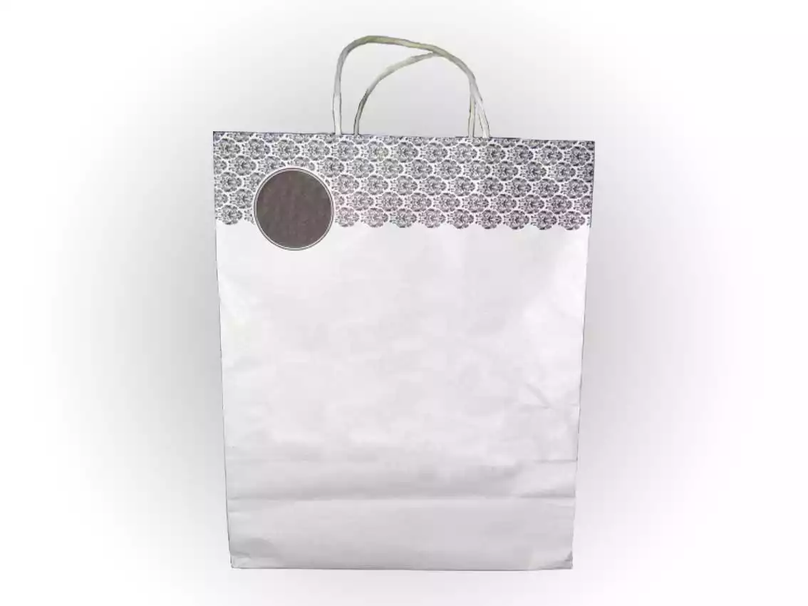 Paper Bag With Handle | H-25 CM x W-23 CM x G-15 CM 
