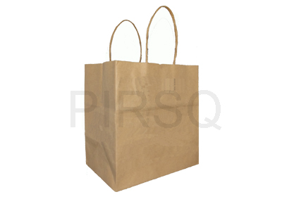 Paper Bag with Handle | H - 8" X W - 7.5" X G - 5" Image