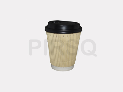 RIPPLED PAPER CUP | With Lid | 300 ML  Image