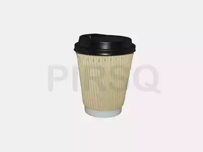 RIPPLED PAPER CUP | With Lid | 300 ML 