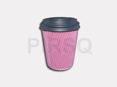 RIPPLED PAPER CUP | With Lid | 250 ML  Image