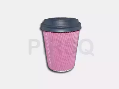 RIPPLED PAPER CUP | With Lid | 250 ML 
