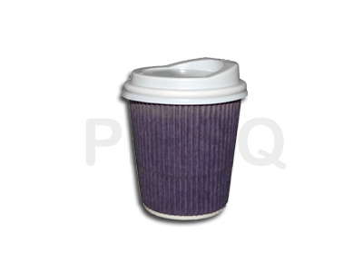 Rippled Paper Cup | With Lid | 210 ML Image