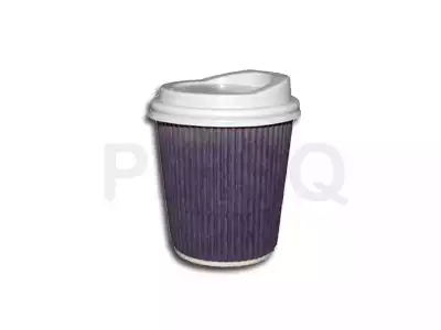 Rippled Paper Cup | With Lid | 210 ML