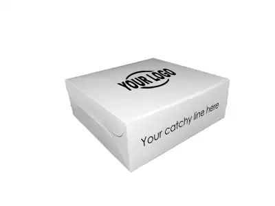 Paper Box With Logo | Food Grade | White Color | W - 8" X L - 8" X H - 3"