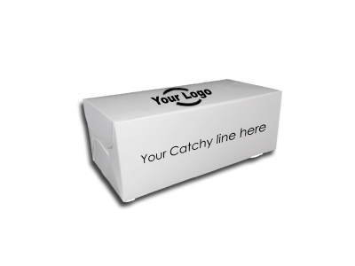 Paper Box With Logo | Food Grade | White Color | W - 8" X L - 4" X H - 3" Image
