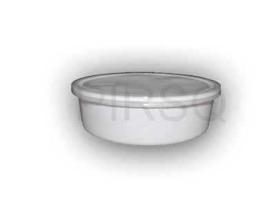 White Flat Round Plastic Container | 600 ML Image