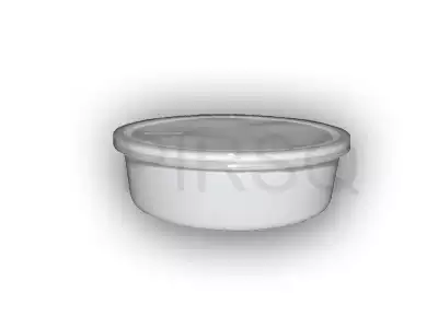White Flat Round Plastic Container | 600 ML