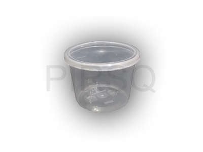 TRANSPARENT ROUND PLASTIC CONTAINER WITH LID | 500 ML Image