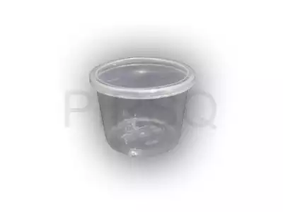 TRANSPARENT ROUND PLASTIC CONTAINER WITH LID | 500 ML