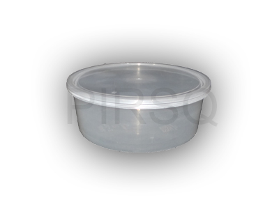 TRANSPARENT ROUND PLASTIC CONTAINER WITH LID | 750 ML Image