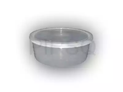 TRANSPARENT ROUND PLASTIC CONTAINER WITH LID | 750 ML